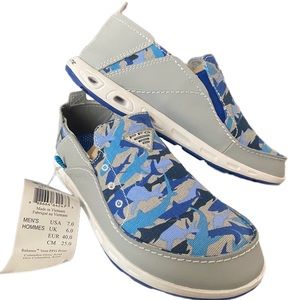 Columbia Mens Bahama Vent PFG Grey Blue Shoes Sneakers NWT Size 7 Sharks Slip On